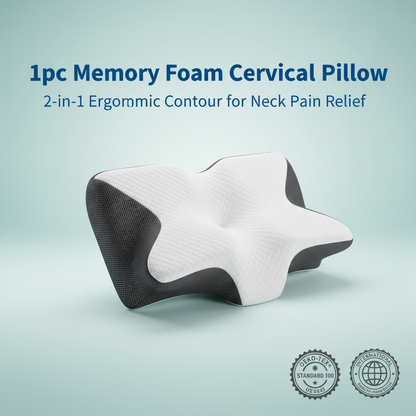 Orthopedic Memory Foam Neck Pillow for Sleep and Support