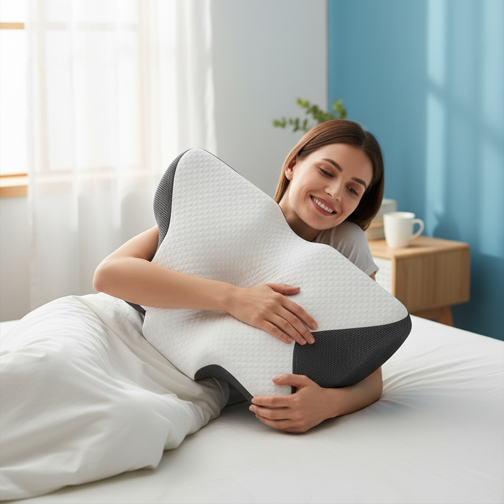 Orthopedic Memory Foam Neck Pillow for Sleep and Support