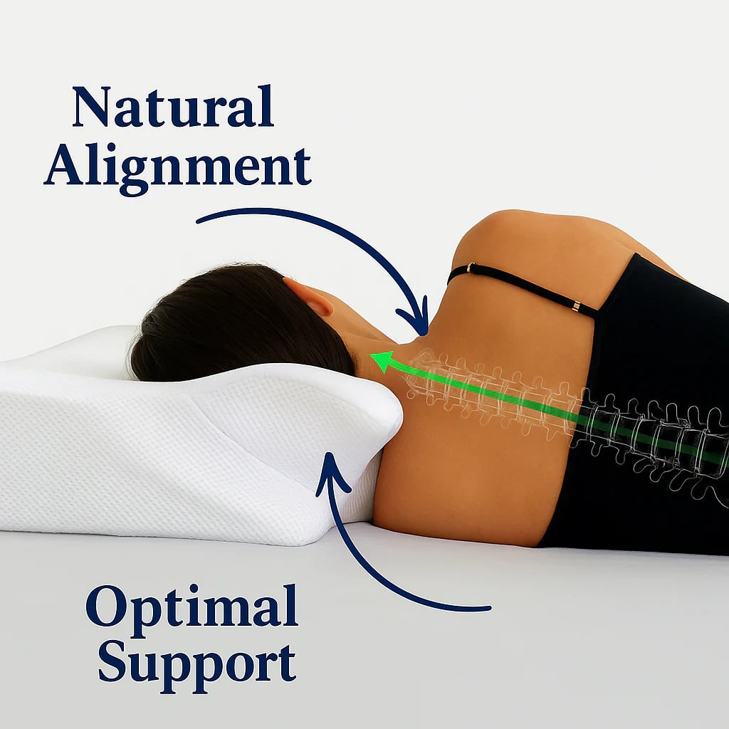 Orthopedic Memory Foam Neck Pillow for Sleep and Support